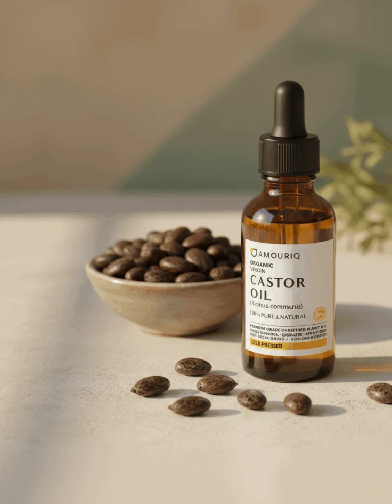 เลือก castor oil ให้คุ้มที่สุด premium-organic-castor-oil-bottle-with-natural-seeds